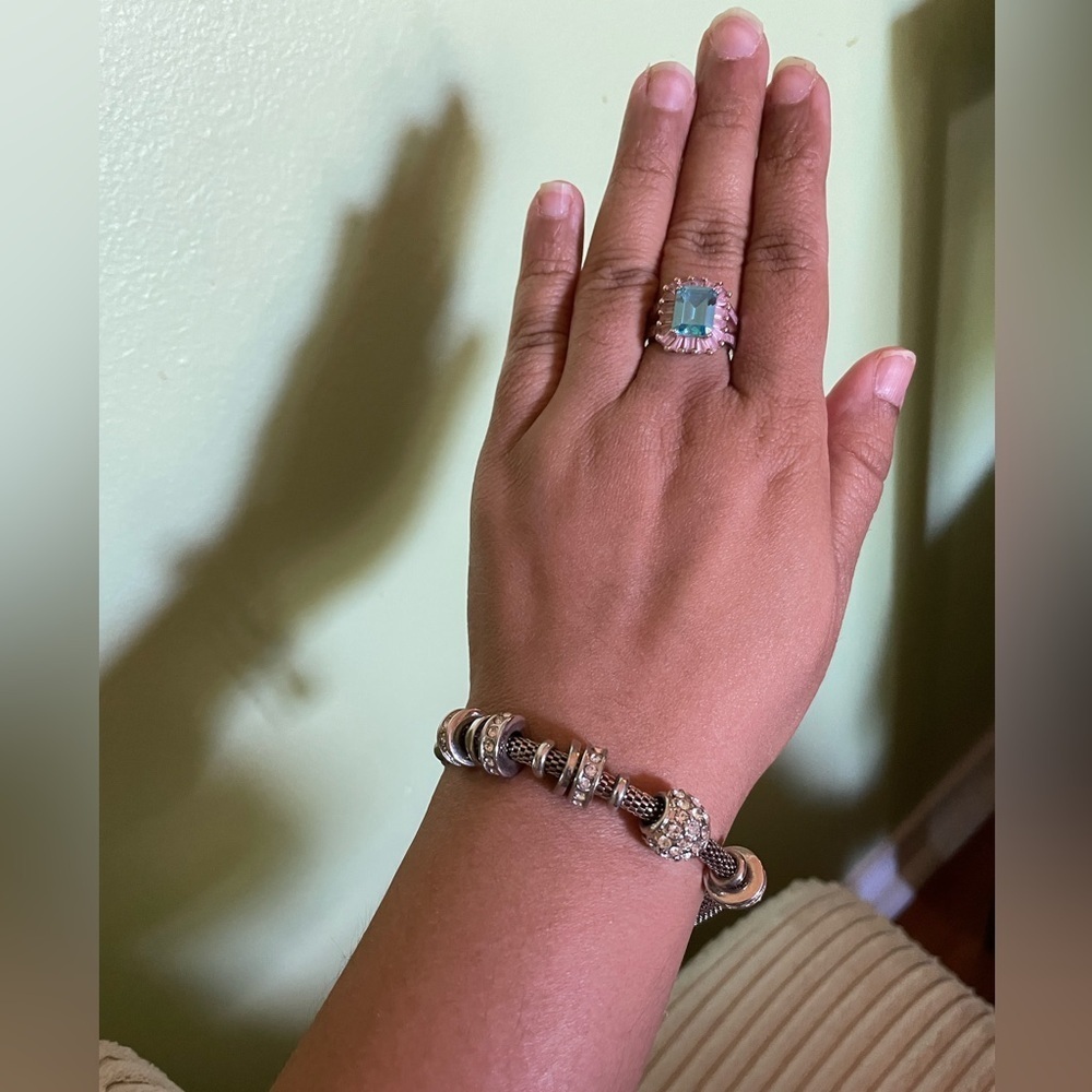 Silver charm bracelet